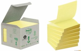 Ekologiczne karteczki samoprzylepne Post-it_ Z-Notes z certyfikatem PEFC Recycled, Żółte, 76x76mm, 6 bloczków po 100 kar