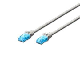 Patch cord RJ45-RJ45, kat.5e, U/UTP, AWG 26/7, PVC, 0.25m, szary
