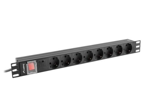 Listwa zasilająca Rack PDU 19 1U 16A 8X schuko 2M czarna