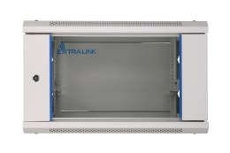 Szafka wisząca rack 4U 600x450 szara szklane drzwi