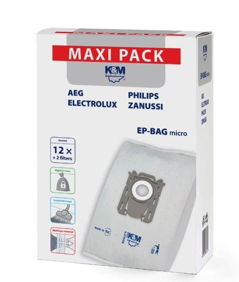 Worki do odkurzacza 12 + 2 EP-BAG micro MAXI PACK
