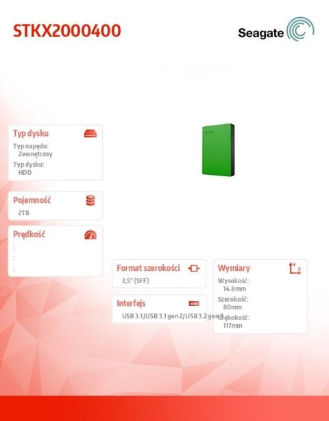 Dysk twardy Xbox Drive 2TB 2,5E STKX2000400 Dysk twardy Xbox Drive 2TB 2,5E STKX2000400