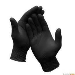 Rękawice nitrylowe M 100szt czarne bezpudrowe 8%VAT