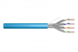 Kabel teleinformatyczny instalacyjny kat.6A, U/FTP, Dca, drut, AWG 23/1, LSOH, 100m ofoliowany Niebieski