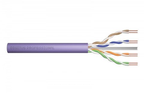 Kabel teleinformatyczny instalacyjny kat.6, U/UTP, Dca, drut, AWG 23/1, LSOH, 100m, fioletowy Kabel teleinformatyczny instalacyjny kat.6, U/UTP, Dca, drut, AWG 23/1, LSOH, 100m, fioletowy