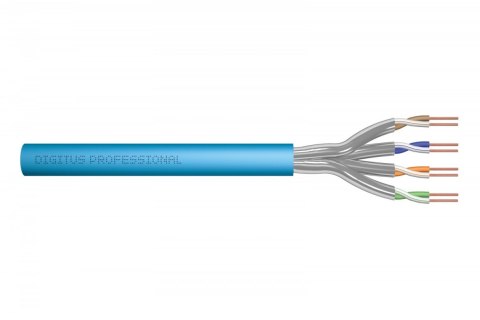 Kabel teleinformatyczny instalacyjny kat.6A, S/FTP, Eca, drut, AWG 23/1, LSOH, 100m ofoliowany Niebieski Kabel teleinformatyczny instalacyjny kat.6A, S/FTP, Eca, drut, AWG 23/1, LSOH, 100m ofoliowany Niebieski