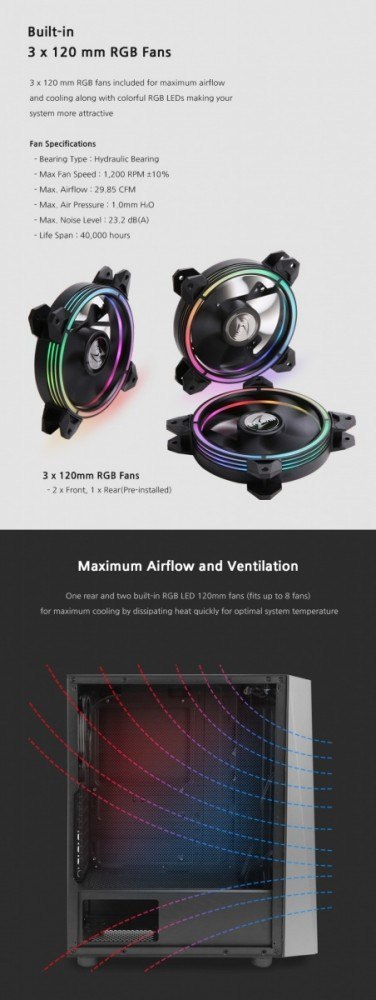 Obudowa S4 Plus ATX Mid Tower PC Case RGB Fan Obudowa S4 Plus ATX Mid Tower PC Case RGB Fan