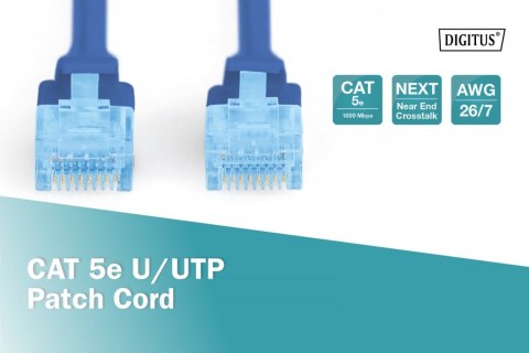 Patch cord U/UTP kat.5e PVC 3m niebieski Patch cord U/UTP kat.5e PVC 3m niebieski