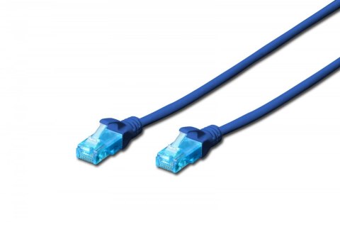 Patch cord U/UTP kat.5e PVC 10m Niebieski Patch cord U/UTP kat.5e PVC 10m Niebieski