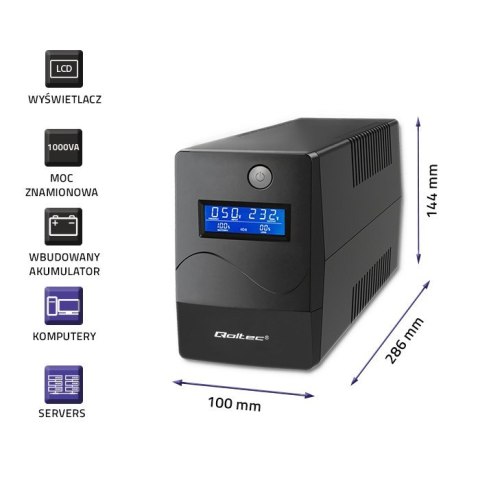 Zasilacz awaryjny UPS | Monolith | 1000VA | 600W | LCD | USB | RJ45 Zasilacz awaryjny UPS | Monolith | 1000VA | 600W | LCD | USB | RJ45