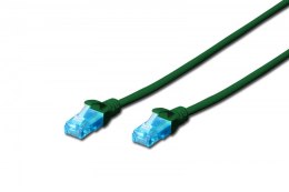 Patch cord U/UTP kat.5e PVC 10m Zielony