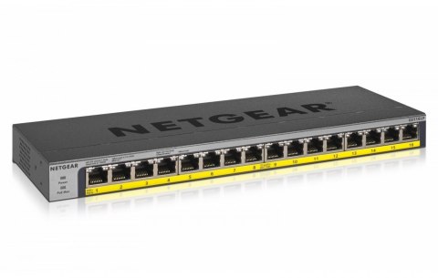 Przełącznik GS116LP Switch niezarządzalny 16xGE PoE+ Przełącznik GS116LP Switch niezarządzalny 16xGE PoE+