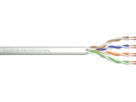 Kabel teleinformatyczny instalacyjny kat.5e, U/UTP, Eca, drut, AWG 24/1, PVC, 305m, szary, karton Kabel teleinformatyczny instalacyjny kat.5e, U/UTP, Eca, drut, AWG 24/1, PVC, 305m, szary, karton