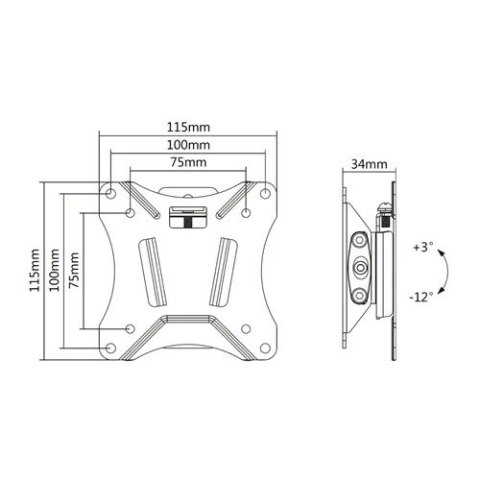 Uchwyt ścienny NM-W60BLACK 10-30'' 75X75 25KG Uchwyt ścienny NM-W60BLACK 10-30'' 75X75 25KG
