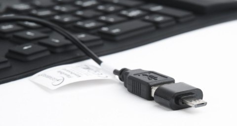 Klawiatura silikonowa wodoodporna USB z funkcją OTG czarna Klawiatura silikonowa wodoodporna USB z funkcją OTG czarna
