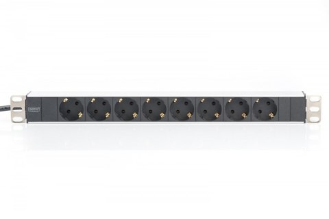 Listwa zasilająca PDU 19" RACK 8xSchuko, 2m 1xSchuko, 16A, aluminiowa Listwa zasilająca PDU 19" RACK 8xSchuko, 2m 1xSchuko, 16A, aluminiowa