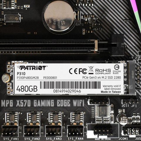 Dysk SSD P310 480GB M.2 2280 1700/1500 PCIe NVMe Gen3 x 4 Dysk SSD P310 480GB M.2 2280 1700/1500 PCIe NVMe Gen3 x 4