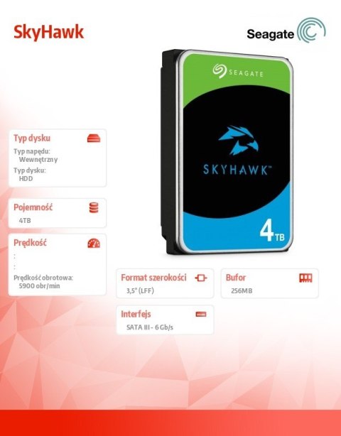 Dysk SkyHawk 4TB 3,5 64MB ST4000VX016 Dysk SkyHawk 4TB 3,5 64MB ST4000VX016