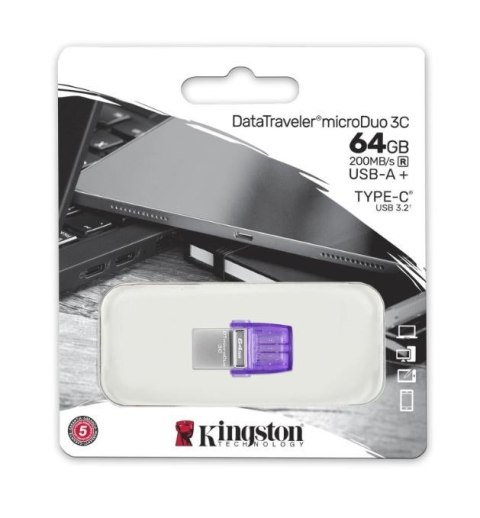 Pendrive Data Traveler MicroDuo 3C G3 64GB USB-A/USB-C Pendrive Data Traveler MicroDuo 3C G3 64GB USB-A/USB-C