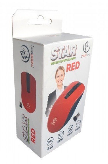 Mysz bezprzewodowa Rebeltec STAR red 800/1000/1600 DPI Mysz bezprzewodowa Rebeltec STAR red 800/1000/1600 DPI