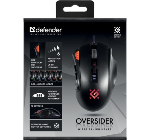 Mysz gamingowa przewodowa Oversider GM-917 12000 dpi 12P Mysz gamingowa przewodowa Oversider GM-917 12000 dpi 12P