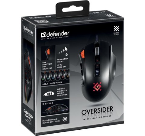 Mysz gamingowa przewodowa Oversider GM-917 12000 dpi 12P Mysz gamingowa przewodowa Oversider GM-917 12000 dpi 12P