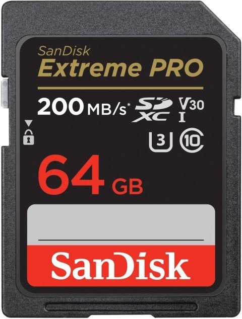 Karta pamięci Extreme Pro SDXC 64GB 200/90 MB/s V30 UHS-I U3 Karta pamięci Extreme Pro SDXC 64GB 200/90 MB/s V30 UHS-I U3