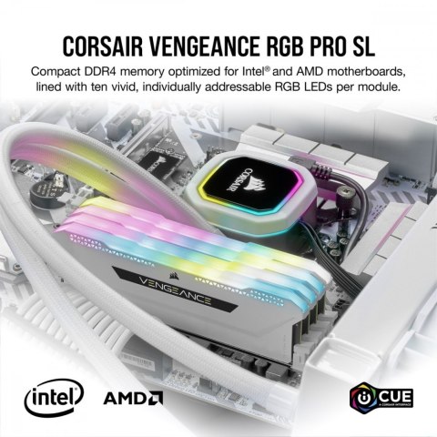 Pamięć DDR4 Vengeance RGB PRO SL 16GB/3200(2*8GB) biały Pamięć DDR4 Vengeance RGB PRO SL 16GB/3200(2*8GB) biały