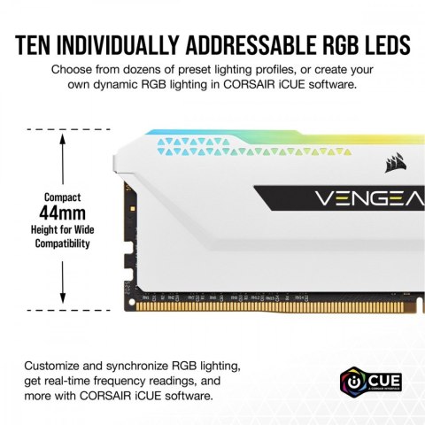 Pamięć DDR4 Vengeance RGB PRO SL 16GB/3200(2*8GB) biały Pamięć DDR4 Vengeance RGB PRO SL 16GB/3200(2*8GB) biały