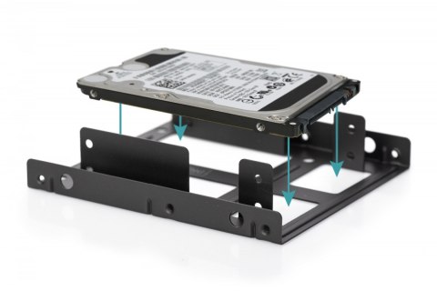 Ramka montażowa/Adapter SSD/HDD 2x 2.5" do 3.5" (ATA, SATA, SSD) metalowa ,zestaw, czarna Ramka montażowa/Adapter SSD/HDD 2x 2.5" do 3.5" (ATA, SATA, SSD) metalowa ,zestaw, czarna