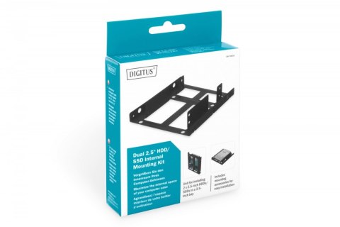 Ramka montażowa/Adapter SSD/HDD 2x 2.5" do 3.5" (ATA, SATA, SSD) metalowa ,zestaw, czarna Ramka montażowa/Adapter SSD/HDD 2x 2.5" do 3.5" (ATA, SATA, SSD) metalowa ,zestaw, czarna
