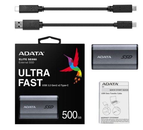 Dysk zewnętrzny SSD SE880 500GB USB3.2A/C Gen2x2 Dysk zewnętrzny SSD SE880 500GB USB3.2A/C Gen2x2