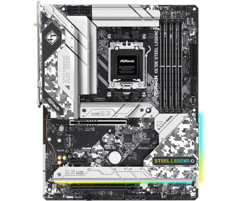 Płyta główna X670E STEEL LEGEND AM5 4DDR5 HDMI/DP M.2 EATX Płyta główna X670E STEEL LEGEND AM5 4DDR5 HDMI/DP M.2 EATX