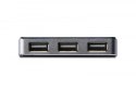 HUB/Koncentrator 4-portowy USB 2.0 HighSpeed, aktywny, czarno-srebrny