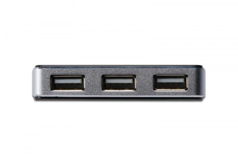 HUB/Koncentrator 4-portowy USB 2.0 HighSpeed, aktywny, czarno-srebrny HUB/Koncentrator 4-portowy USB 2.0 HighSpeed, aktywny, czarno-srebrny