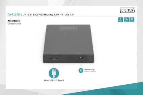 Obudowa zewnętrzna USB 3.0 na dysk SSD/HDD 2.5 cala SATA III Aluminiowa Obudowa zewnętrzna USB 3.0 na dysk SSD/HDD 2.5 cala SATA III Aluminiowa