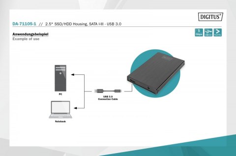 Obudowa zewnętrzna USB 3.0 na dysk SSD/HDD 2.5 cala SATA III Aluminiowa Obudowa zewnętrzna USB 3.0 na dysk SSD/HDD 2.5 cala SATA III Aluminiowa