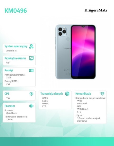 Smartfon FLOW 9 Niebieski Smartfon FLOW 9 Niebieski