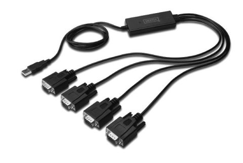 Konwerter/Adapter USB 2.0 do 4x RS232 (DB9) z kablem USB A M/Ż dł. 1,5m Konwerter/Adapter USB 2.0 do 4x RS232 (DB9) z kablem USB A M/Ż dł. 1,5m
