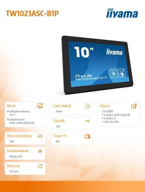 Monitor 10 cali TW1023ASC-B1P 10P.DOT.IPS,ANDROID,WIFI,CAM,MIC,USB Monitor 10 cali TW1023ASC-B1P 10P.DOT.IPS,ANDROID,WIFI,CAM,MIC,USB