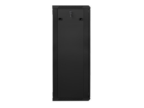 Szafa instalacyjna wisząca 19'' 27U 600X450mm czarna (drzwi szklane) Szafa instalacyjna wisząca 19'' 27U 600X450mm czarna (drzwi szklane)