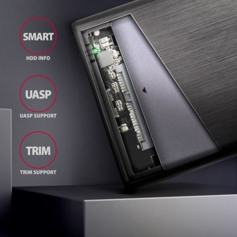 EE25-A6M Bezśrubowa aluminiowa obudowa zewnętrzna USB 3.2 Gen 1 - SATA 6G dla 2.5" SSD/HDD EE25-A6M Bezśrubowa aluminiowa obudowa zewnętrzna USB 3.2 Gen 1 - SATA 6G dla 2.5" SSD/HDD