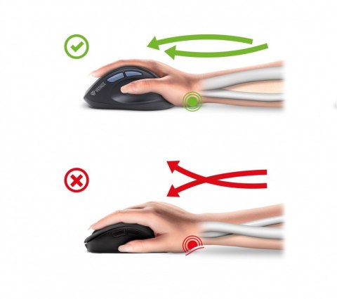 Mysz bezprzewodowa ergonomiczna YMS 5050 SHELL 2400 DPI Mysz bezprzewodowa ergonomiczna YMS 5050 SHELL 2400 DPI