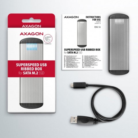 EEM2-SA Obudowa zewnętrzna aluminiowa bezśrubowa USB 3.2 GEN 1 M.2 SATA SSD EEM2-SA Obudowa zewnętrzna aluminiowa bezśrubowa USB 3.2 GEN 1 M.2 SATA SSD