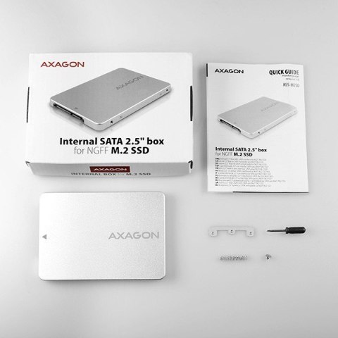 RSS-M2SD Wewnętrzna obudowa 2.5" z interfejsem SATA do dysków SSD M.2 SATA, srebrny RSS-M2SD Wewnętrzna obudowa 2.5" z interfejsem SATA do dysków SSD M.2 SATA, srebrny