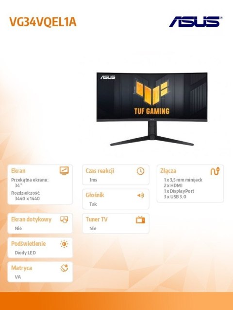 Monitor 34 cali VG34VQEL1A Monitor 34 cali VG34VQEL1A
