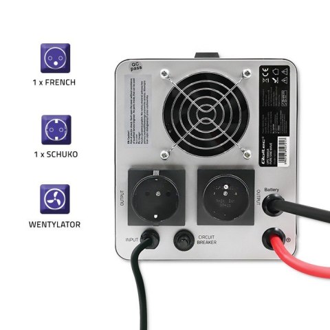 Zasilacz awaryjny Pure Sine Wave UPS | 1000VA | 700W | Szary Zasilacz awaryjny Pure Sine Wave UPS | 1000VA | 700W | Szary