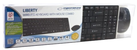 ZESTAW BEZPRZEWODOWY KLAWIATURA SLIM + MYSZ 2,4 GHz EK122K LIBERTY CZARNY ZESTAW BEZPRZEWODOWY KLAWIATURA SLIM + MYSZ 2,4 GHz EK122K LIBERTY CZARNY