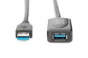 Kabel przedłużający USB 3.0 SuperSpeed Typ USB A/USB A M/Ż aktywny, czarny 5m