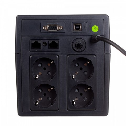 Zasilacz awaryjny UPS Line-Ineractive LED, 1000VA/600W, 2x12V/7Ah, AVR, 4xSCHUKO, USB, RS232, RJ45 Zasilacz awaryjny UPS Line-Ineractive LED, 1000VA/600W, 2x12V/7Ah, AVR, 4xSCHUKO, USB, RS232, RJ45